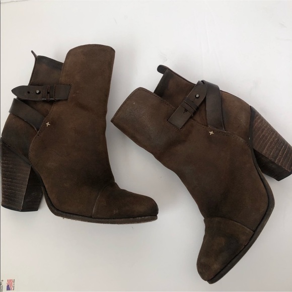 rag & bone Shoes - Rag & Bone Harrow Brown Leather Bootie Size 6